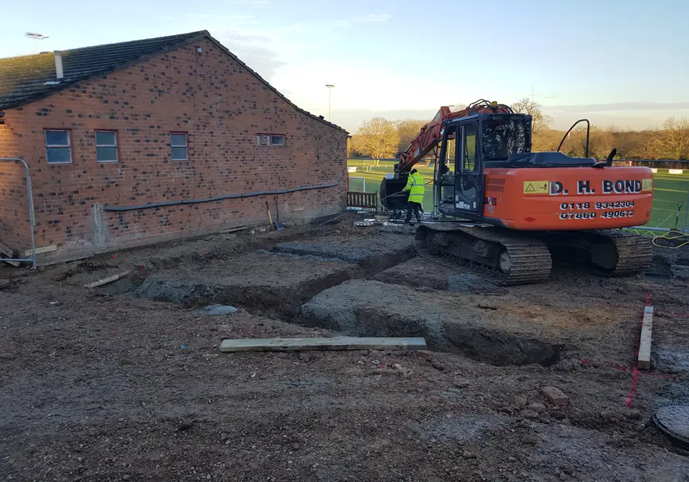 Digging foundations at Binfield FC. Photo: Glenn Duggleby.