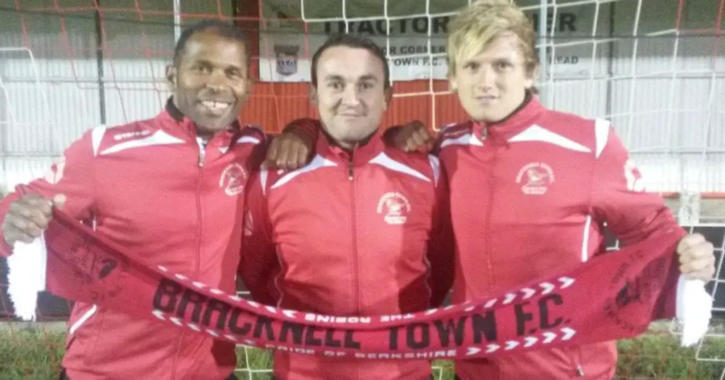 Keith Pennicott-Bowen, Ed Carpenter and Lee Simpson unveiled as the Bracknell Town management team in the summer of 2014.