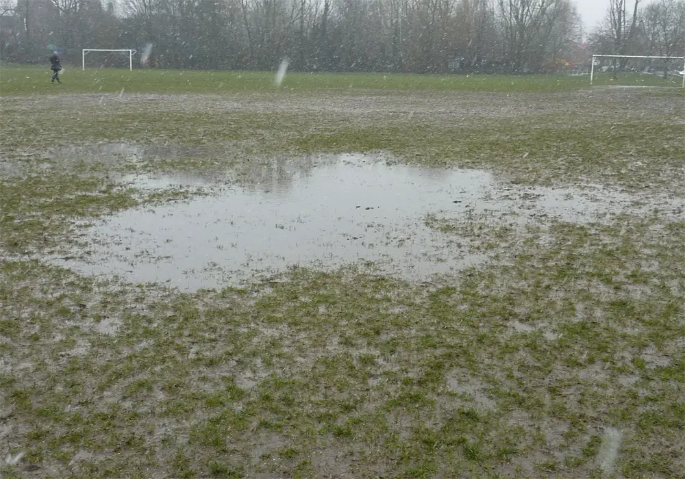 A waterlogged pitch. Not in Bracknell.