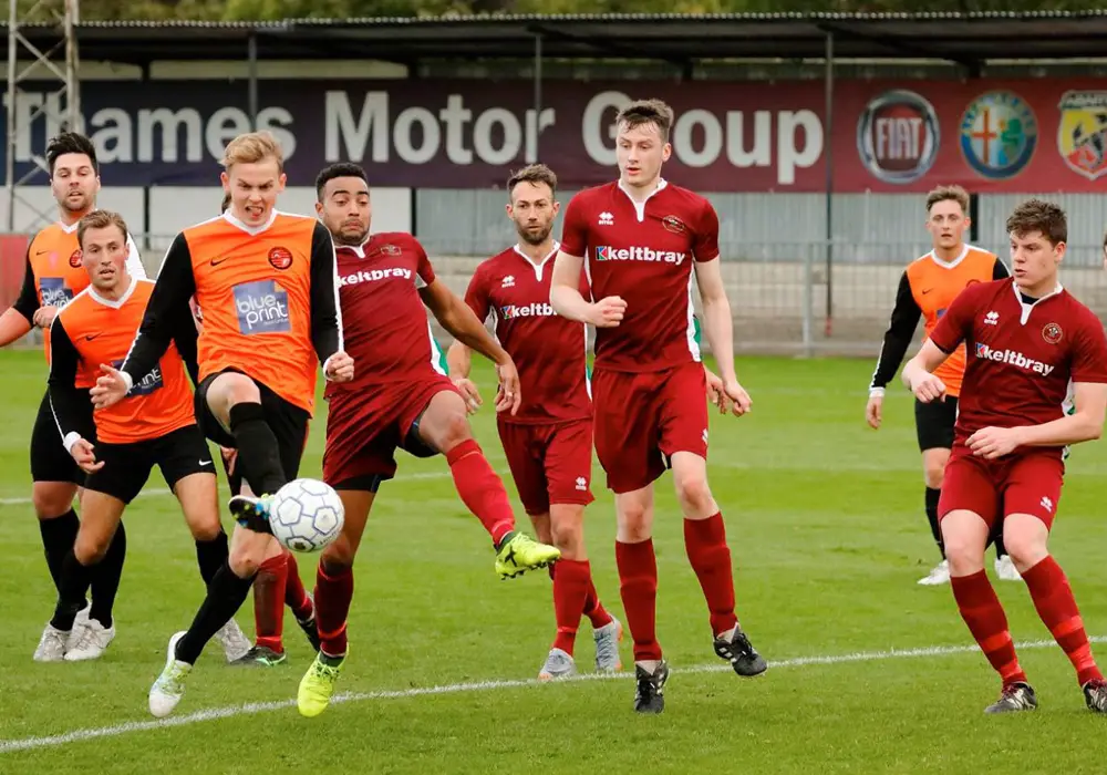 Virginia Water and Wokingham & Emmbrook clash at Stag Meadow in Division 1 East. Photo: Graham Tabor.